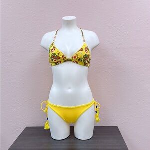 Vibrant Yellow Paisley Bikini Set